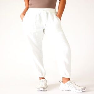 Athleta Retreat Linen Jogger, White, Size 10